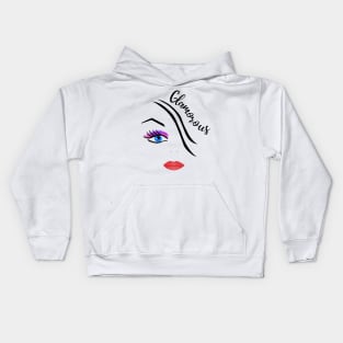 Glamourous women's face design Kids Hoodie